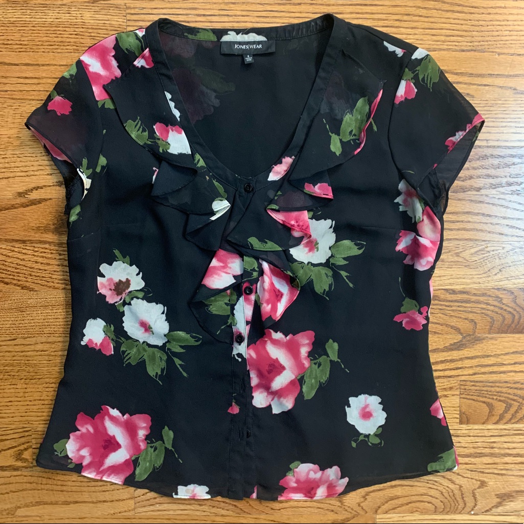 Button Down Ruffle Blouse